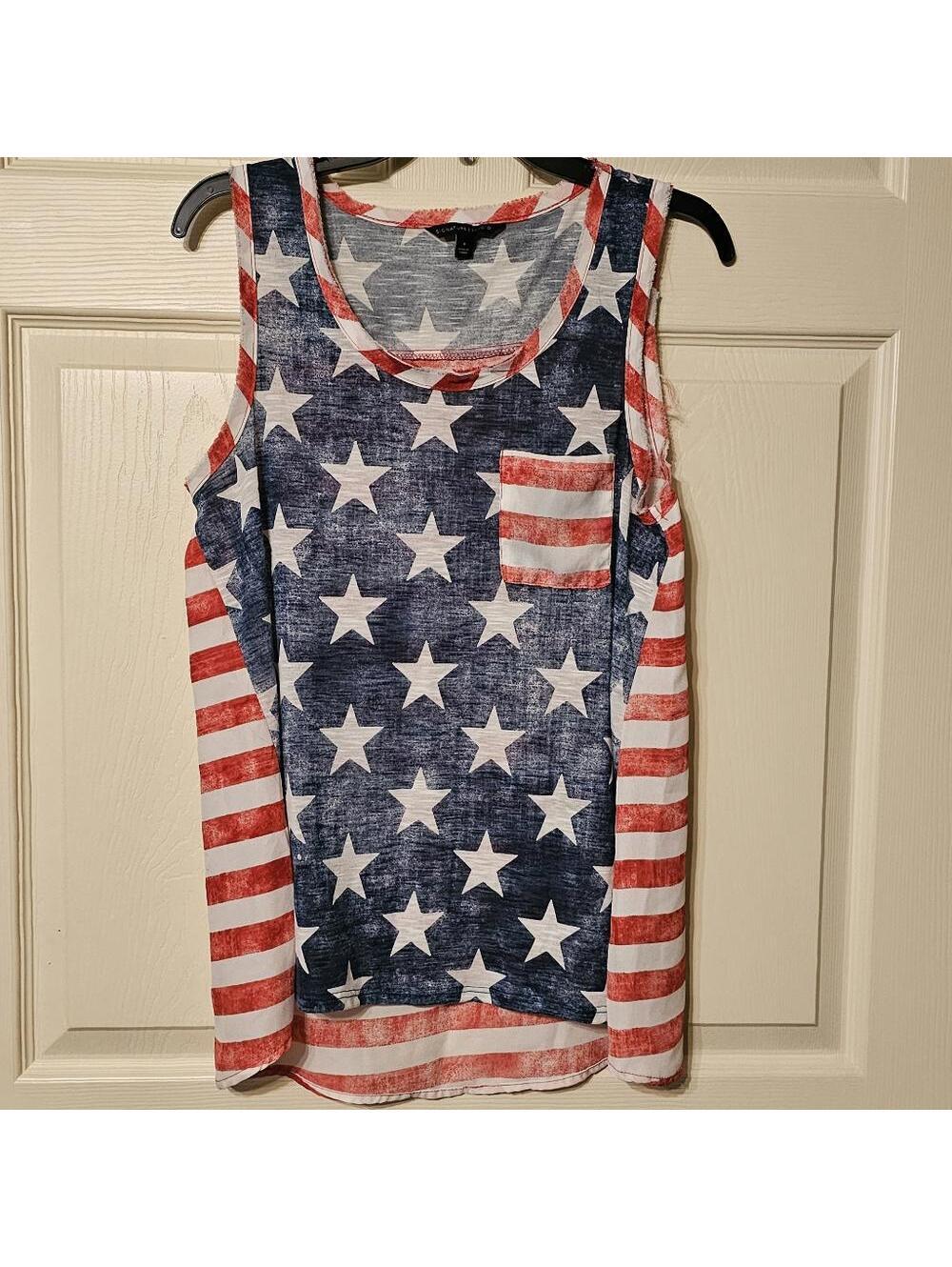 Signature studio high/low patriotic tank size small